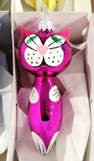 Bombki choinkowe szklane 1 szt różowy KOTEK kształtka retro jak prl koty