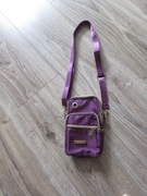 Torebka kopertówka na telefon portfel etui ramię fiolet różowy