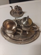 Zestaw prl cukiernica mlecznik taca słoń 