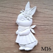 Pani królik wielkanocny w sukience figurka do malowania dla dzieci z masy