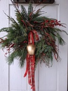 Zimowy naturalny wianek 55 cm wieniec żywy zielone gałązki Boże Narodzenie