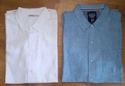 Livergy / Boston Crew __dwie lniane koszule__XL/43-44 kołn. / biała nowa! 