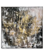 Obraz na płótnie farby olejne abstrakcja złoty