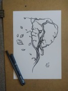  Rysunek: słoń - cienkopis, blok tech. A4 250 g/m2