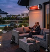 promiennik podczerwieni TRESKO 2500W srebrny z pilotem