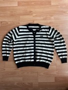 Miu Miu Kardigan / sweter w paski z koralikowym logo