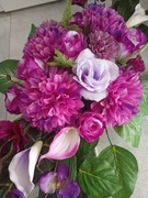 kompozycja nagrobna z bukietem  - duży komplet