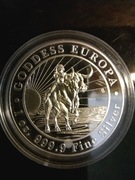 Goddess Europa Tokelau 5 dollars srebro 9999 1 oz uncja 2022 