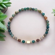 Bransoletka agat indyjski stal hematyt 