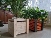 DREWNIANA DONICA SKRZYNKA ogrodowa 40x40x40 2szt