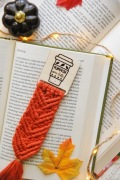 Wyprzedaż: Makrama zakładka do książki Pumpkin Spice Latte | Dla jesieniary
