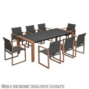 Zestaw mebli jadalnianych komplet ogrodowy na taras ogród szary grafit