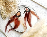 Kolczyki boho, długie pióra