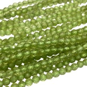 Naturalny PERYDOT fasetowany, kulka 3,3 mm, 1 sznurek (19 cm.)