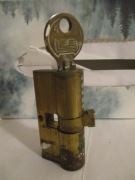 Stara Wkładka Mosiężna Zamek Klucz LOB z PRL