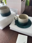 zestaw dwóch filiżanek do cappuccino z podstawkami marki ZENS 