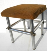 Taboret metalowy chromo-nikiel , łączniki mosiężne, oryginał, unikat