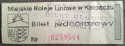 Karpacz, Miesjkie Koleje Linowe - Bilet jednorazowy