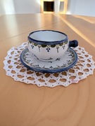 Talavera Durán – filiżanka z talerzykiem, ręcznie malowana