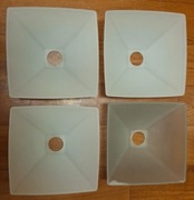 Klosz szklany kwadratowy 3 sztuki mleczne jeden matowy