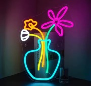 NEON KWIATY BUKIET KWIACIARNIA LAMPKA SZYLD LED DO KWIACIARNI USB 