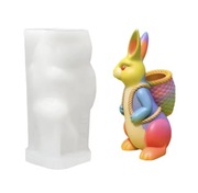KRÓLIK z KOSZYCZKIEM Wielkanoc forma silikon 9*4.8 do Świec Wosku Odlewów