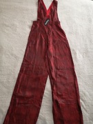 Nowy czerwony wiśniowy elegancki kombinezon w cętki panterkę Boohoo 36