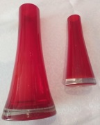 Wazon z masywnego szkła duży 30cm +mały 21cm - kominy, kolor rubinowy