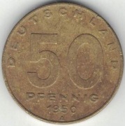 Niemcy NRD DDR 50 pfennig 1950 A - 20 mm - nr 1