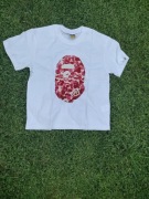 koszlka bape bialo różowa