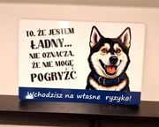 Tabliczka informacyjna na posesję – Uwaga Pies – dowolny tekst i wzór