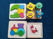 Drewniane układanki, sorter, puzzle
