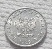 Rzeczpospolita Polska 5 groszy 1949 (1956) Alupolon Y# 41a Mennica Kremnica