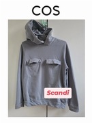 COS bluza z kapturem męska damska M szara gołębia z kieszeniami 