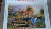 Puzzle 1000 elementów. Uroczy zakątek z jeziorem.