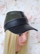 Czapka skórzana z daszkiem  konfederatka roz.57