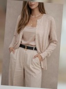 The Bacics sweterek rozpinany w kolorze bezowym roz. XXXL/XXXXL