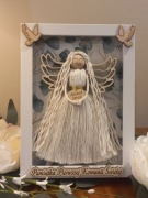 Pamiątka Pierwszej Komunii Świętej Anioł Stróż Makrama HandMade Rękodzieło