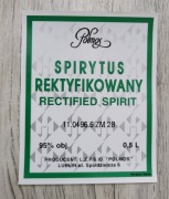 Etykieta Polmos Spirytus Rektyfikowany Lublin PRL