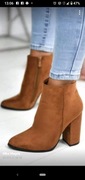 Nowe piękne carmelowe zamszowe botki 