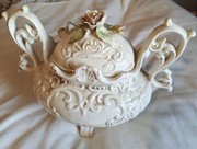 Stara piękna porcelanowa waza z chochelką 