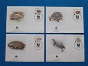 Zestaw 4 szt. koperta koperty WWF Wenezuela żółw leśny