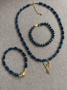 Komplet biżuterii handmade wykonany z koralików ceramicznych Feniks