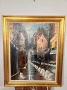 Stary obraz na płótnie Richard Friis Paryż 