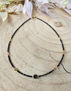 Naszyjnik Choker z Kamieni Naturalnych Onyks Spinel Kwarc Różowy Hematyt 