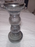 Szklany świecznik 22 cm