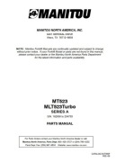 Katalog części Manitou MT 523, MT 523 T Seria A  ENG