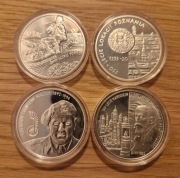 Zestaw 4 monet Ag 10 zł 2003 r. - WOŚP, Maczek, Poznania, przemysł naftowy