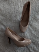 Beżowe eleganckie buty na obcasie platformie szpilki M&S Insolia 37,5 37 38