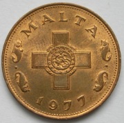 Malta 1 cent 1977 - stan menniczy -
